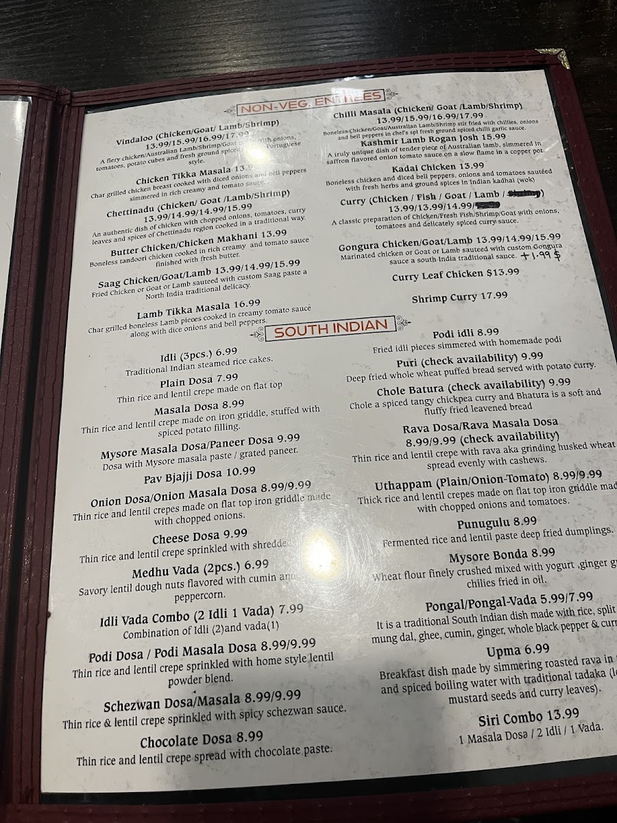 Siri Indian Restaurant Menu - Image 5